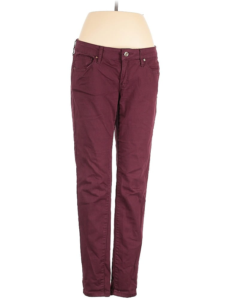 Pre-owned Mng Casual Pants In Burgundy