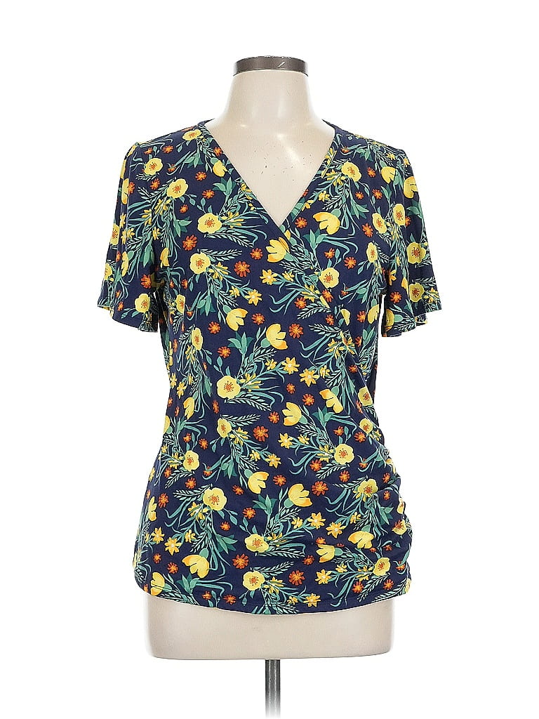 Pre-owned Shiela Rose Short Sleeve Blouse In Blue