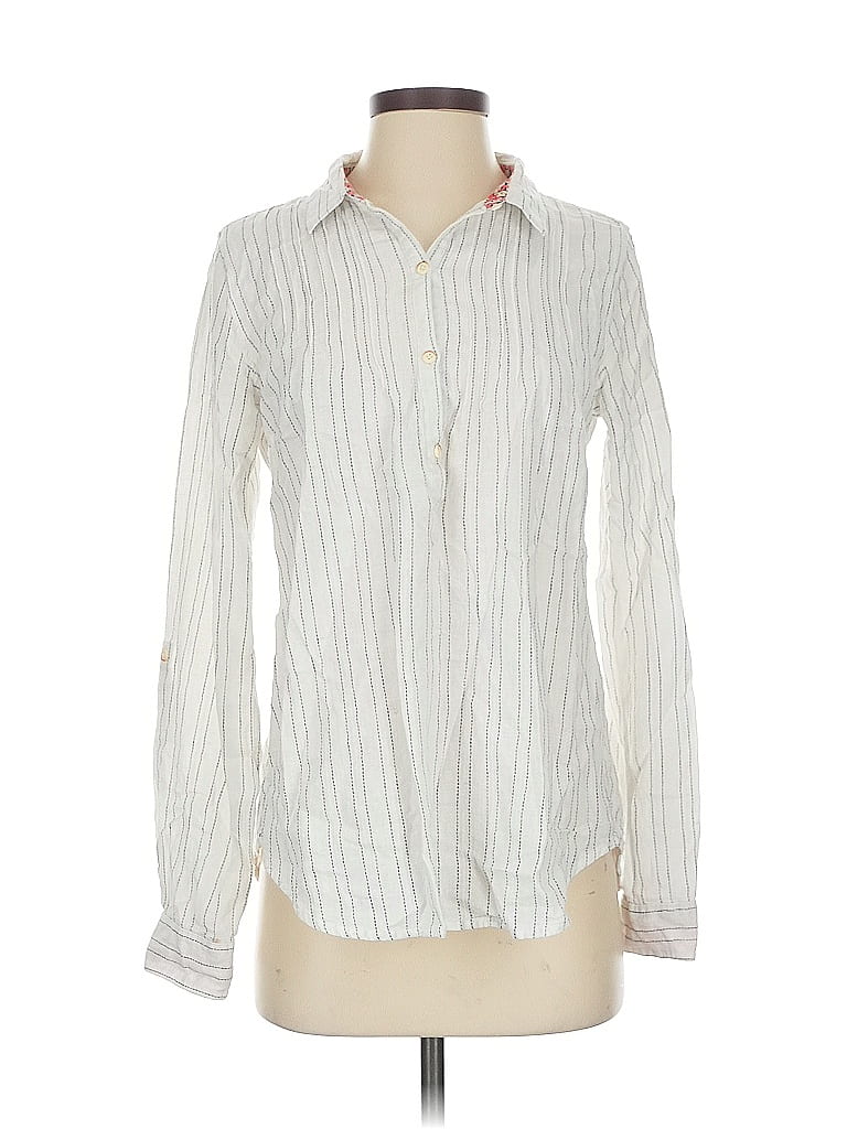 Pre-owned Isabella Sinclair Long Sleeve Button Down Shirt In White