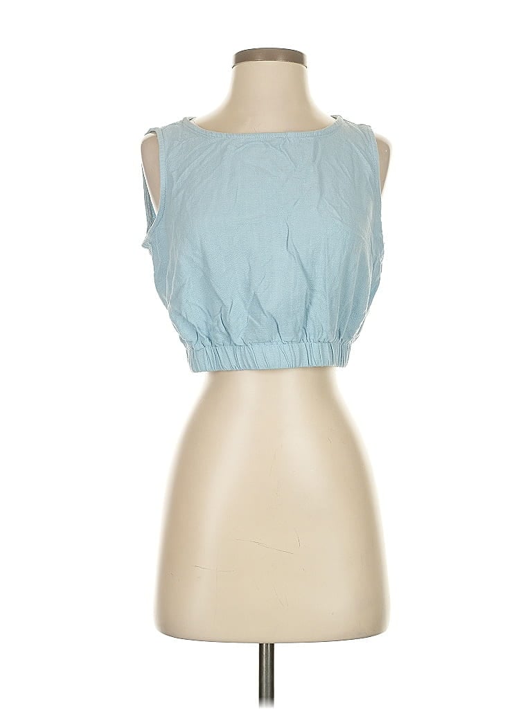 Pre-owned Unbranded Sleeveless Blouse In Blue