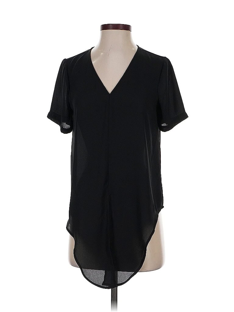 Pre-owned Madewell Short Sleeve Blouse In Black