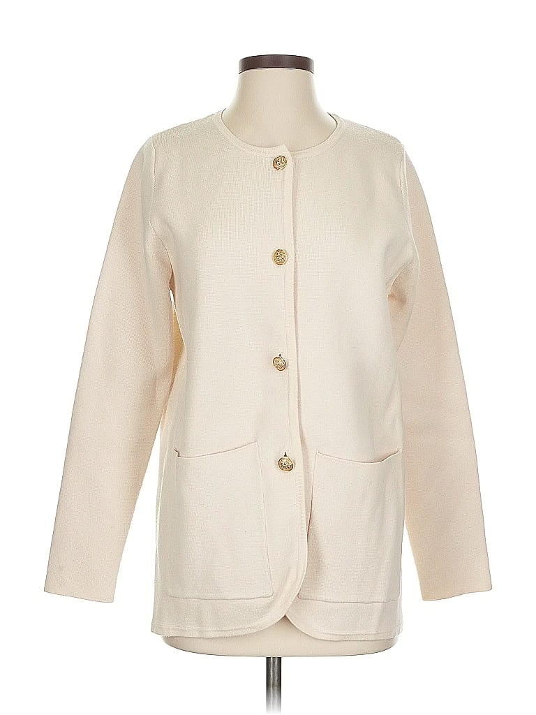 Pre-owned Anrabess Cardigan Sweater In White