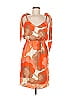 Judith March 100% Polyester Print Orange Casual Dress Size M - photo 1