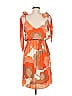 Judith March 100% Polyester Print Orange Casual Dress Size M - photo 2