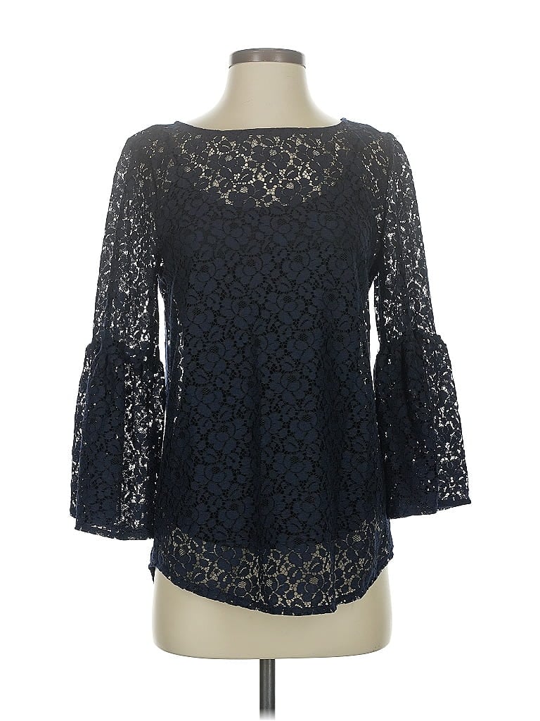 Pre-owned Banana Republic 3/4 Sleeve Blouse In Black