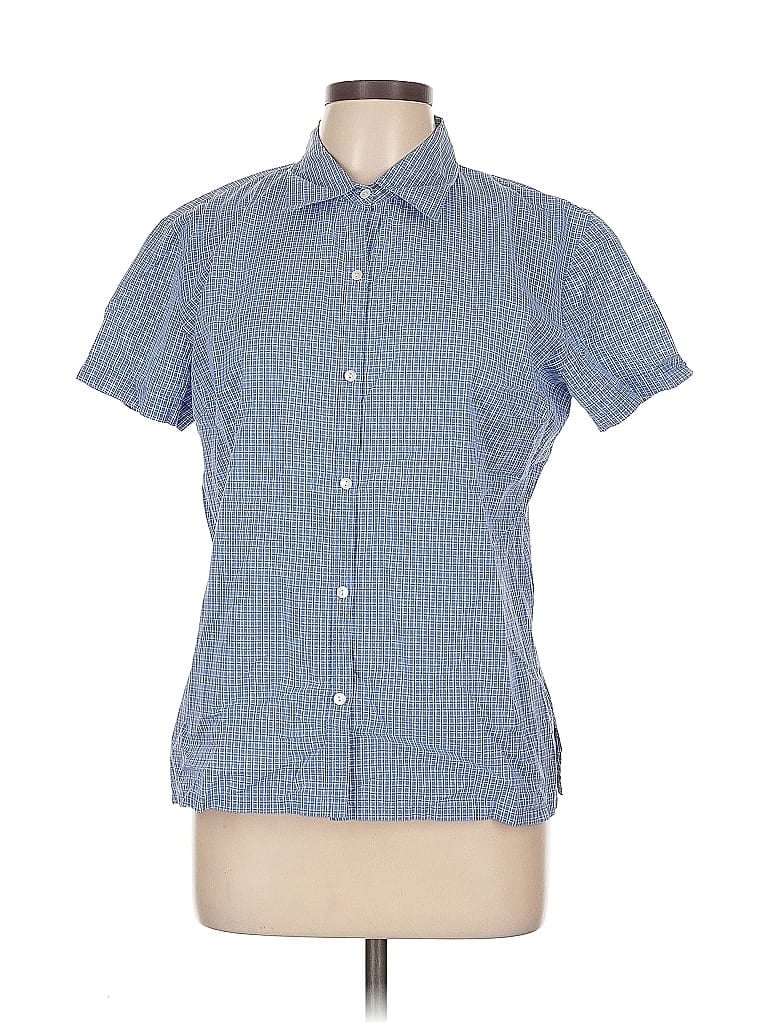 Pre-owned Gap Short Sleeve Button Down Shirt In Blue