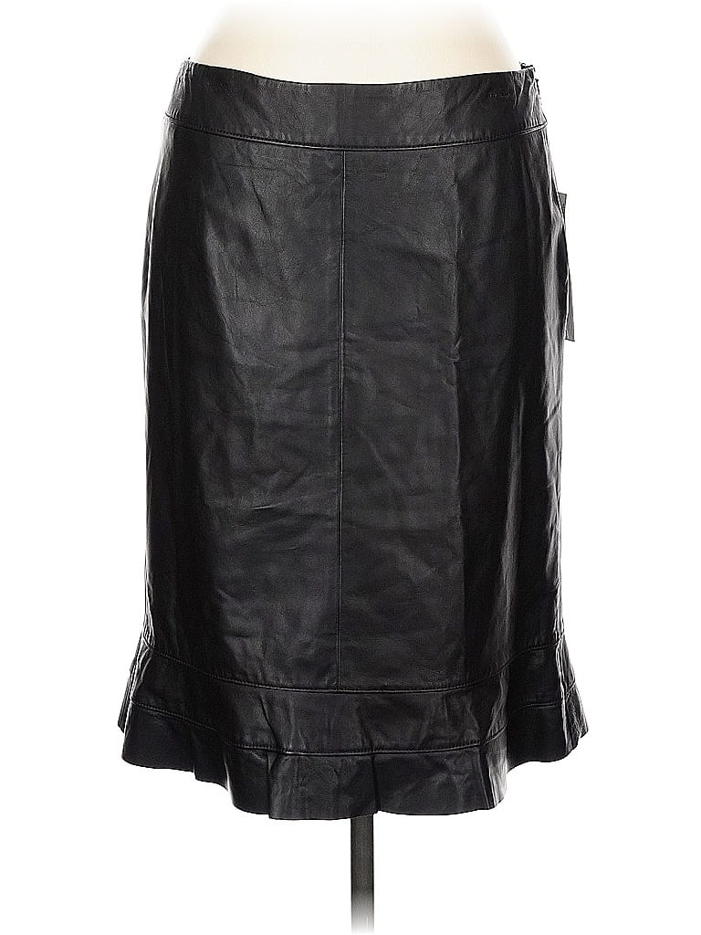 Pre-owned Worth Faux Leather Skirt In Black