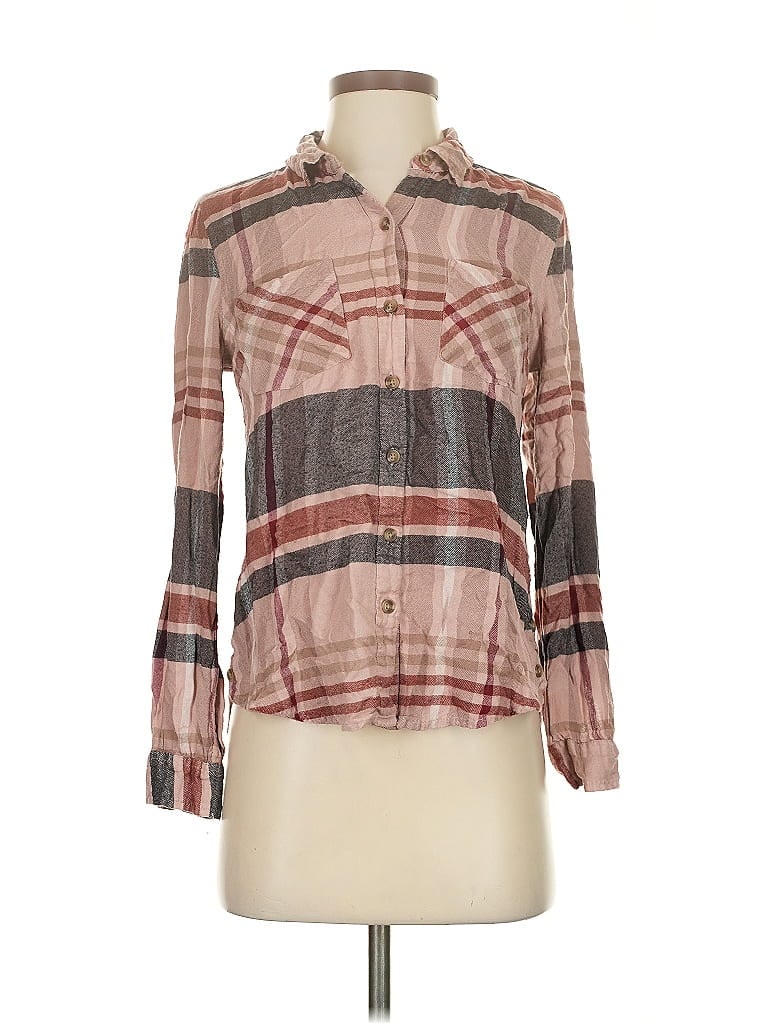 Pre-owned Lucky Brand Long Sleeve Button Down Shirt In Brown