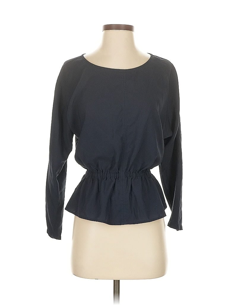 Pre-owned Ann Taylor Long Sleeve Top Black Boatneck Tops