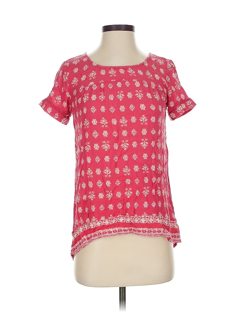 Pre-owned Fat Face Short Sleeve Blouse In Pink