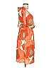 Judith March 100% Polyester Print Orange Casual Dress Size M - photo 4
