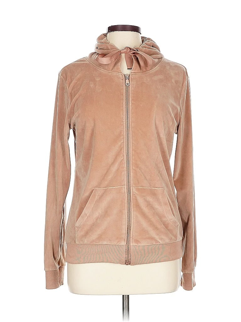 Pre-owned Assorted Brands Zip Up Hoodie In Brown