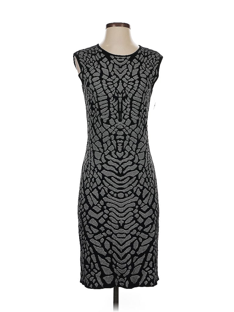 Pre-owned Carmen Marc Valvo Cocktail Dress In Gray