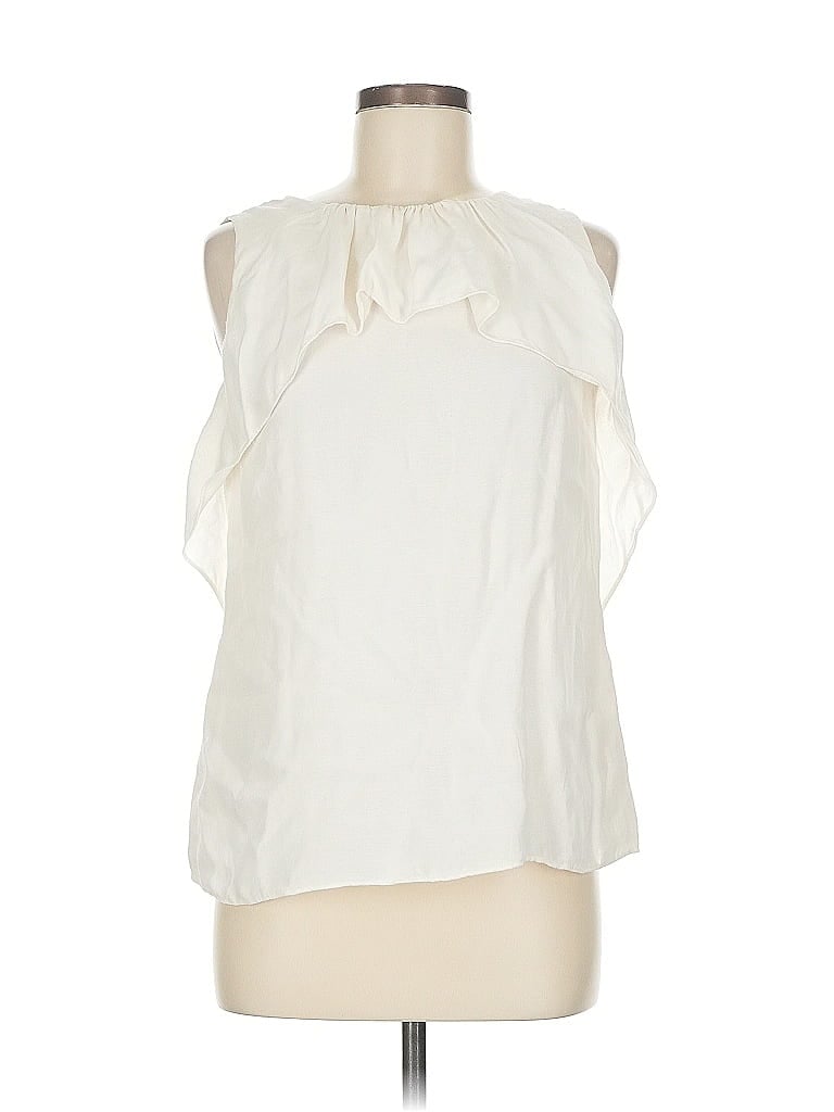 Click to view more detailed imagery on our partner's website Pre-owned Halston Heritage Sleeveless Blouse In White