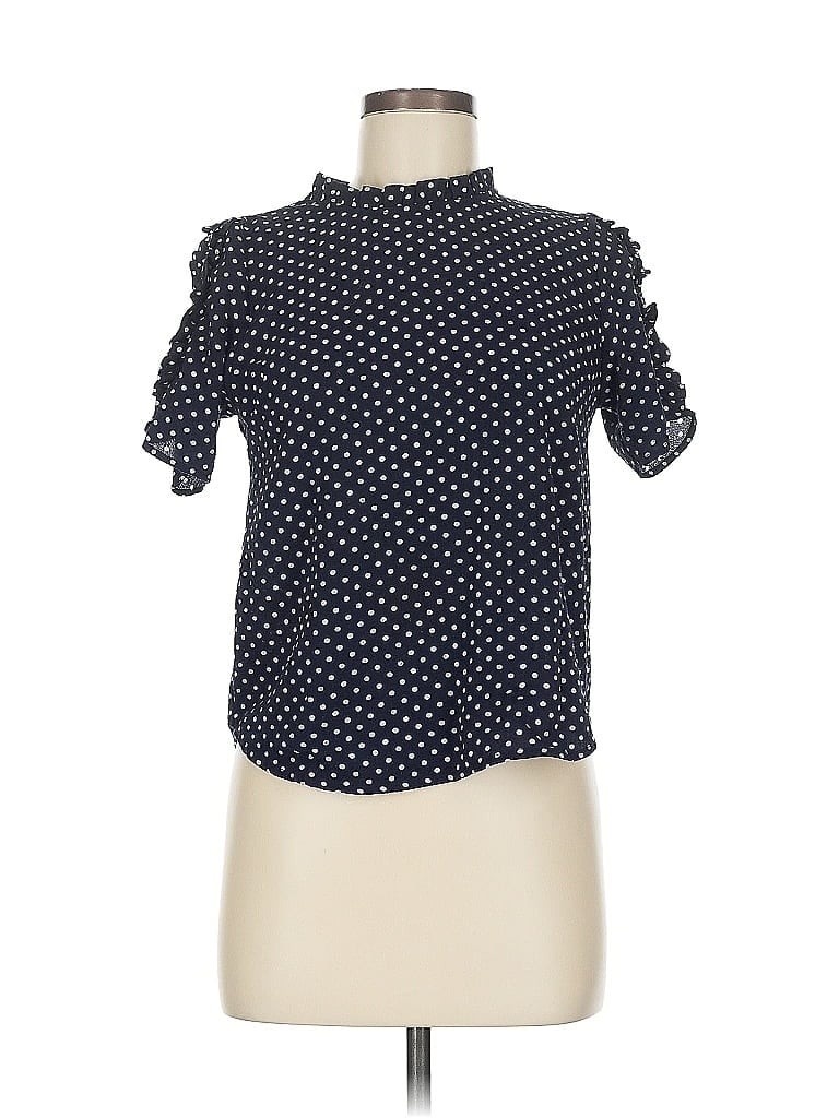 Pre-owned Monteau Short Sleeve Blouse In Black