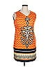 Aryeh Graphic Orange Casual Dress Size XL - photo 1