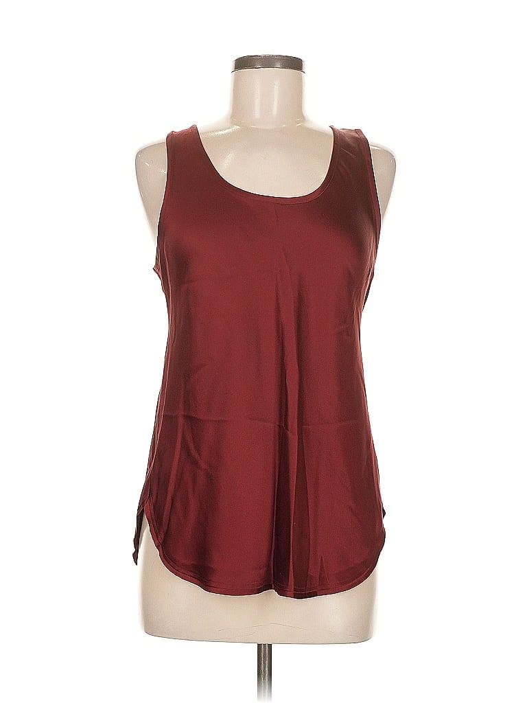 VINCE Pre-owned Sleeveless Silk Top Burgundy Halter Neckline Tops