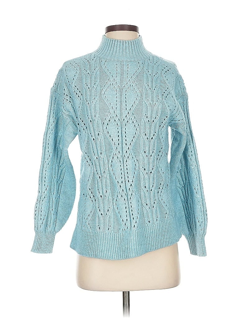 Pre-owned Ann Taylor Loft Turtleneck Sweater In Blue