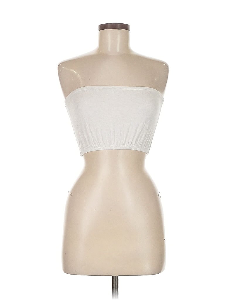 Pre-owned Unbranded Tube Top White Strapless Neckline Tops