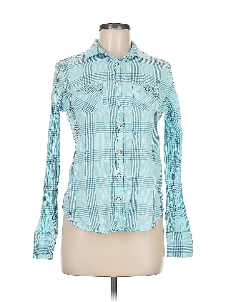 Pre-owned American Eagle Outfitters Long Sleeve Button Down Shirt In Blue