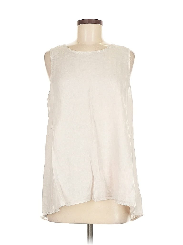 Pre-owned Sigrid Olsen Sleeveless Blouse In White