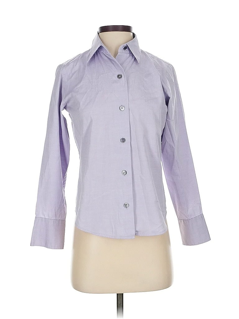 Pre-owned Linda Allard Ellen Tracy 3/4 Sleeve Blouse In Purple