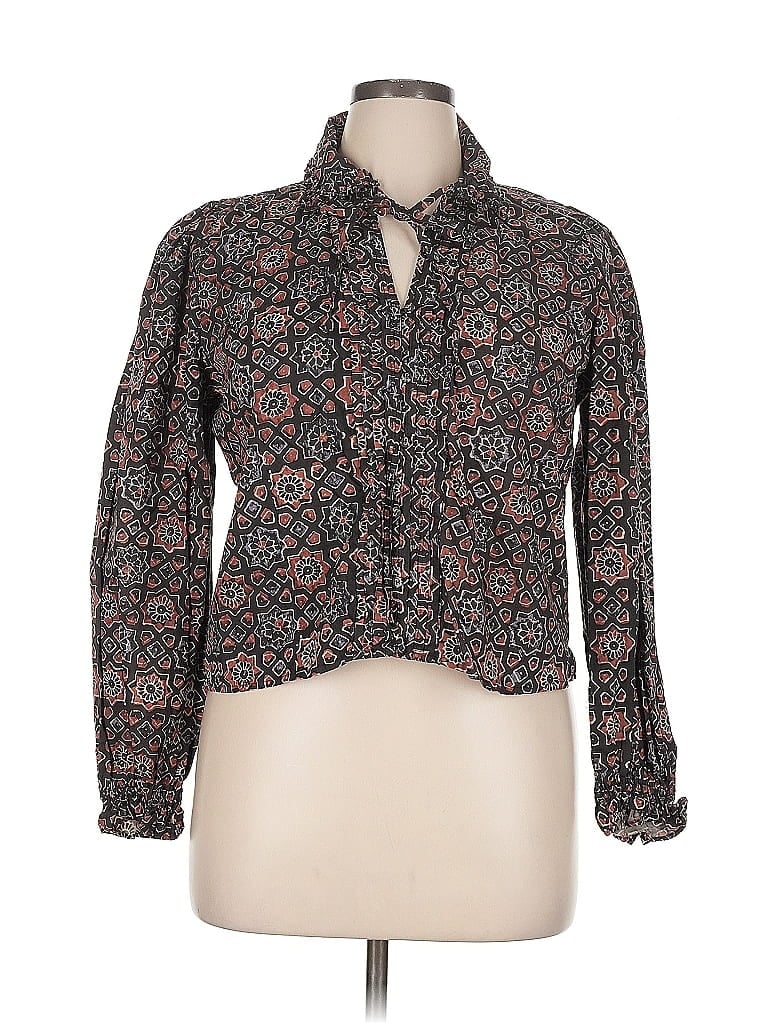 Pre-owned Walter Baker Long Sleeve Blouse In Black