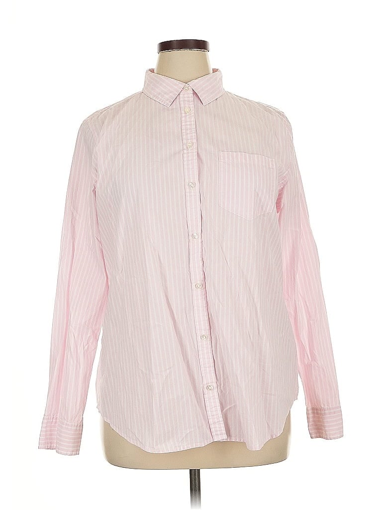 Pre-owned Amazon Essentials Long Sleeve Button Down Shirt In Pink