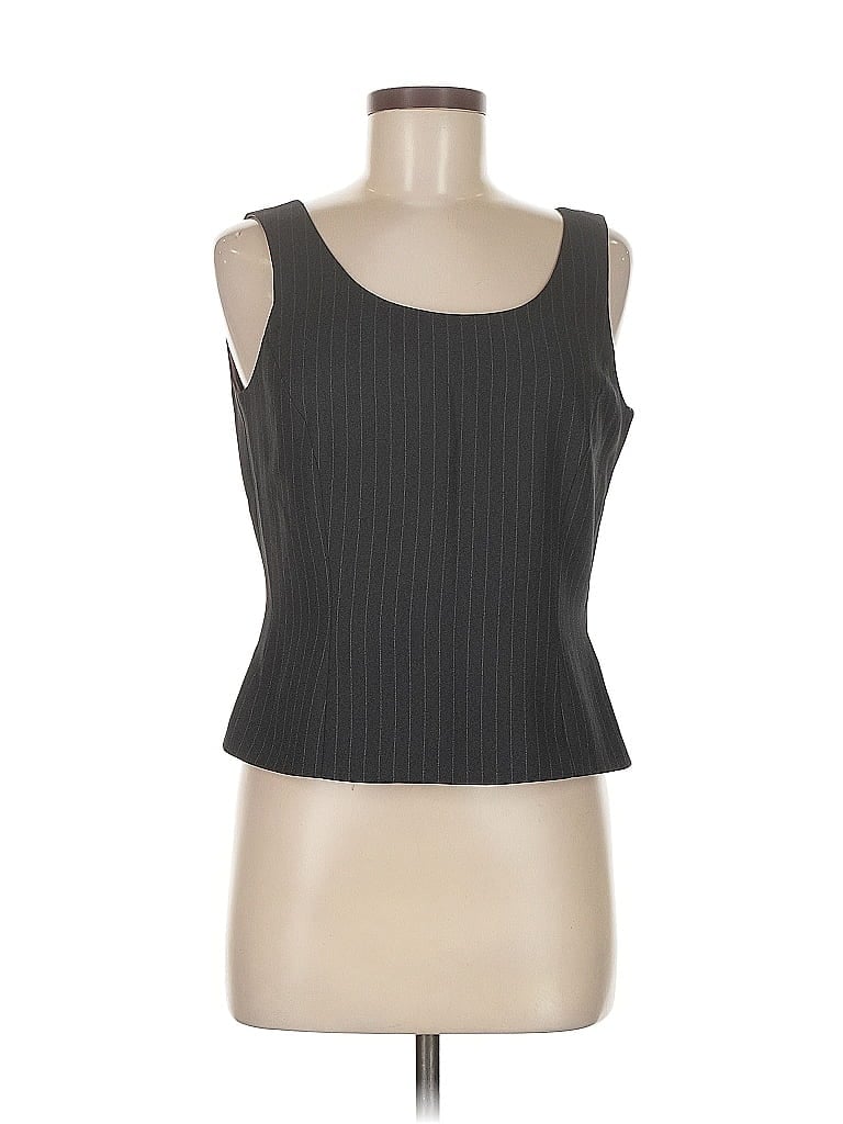 Pre-owned Tahari By Asl Sleeveless Top Gray Scoop Neck Tops