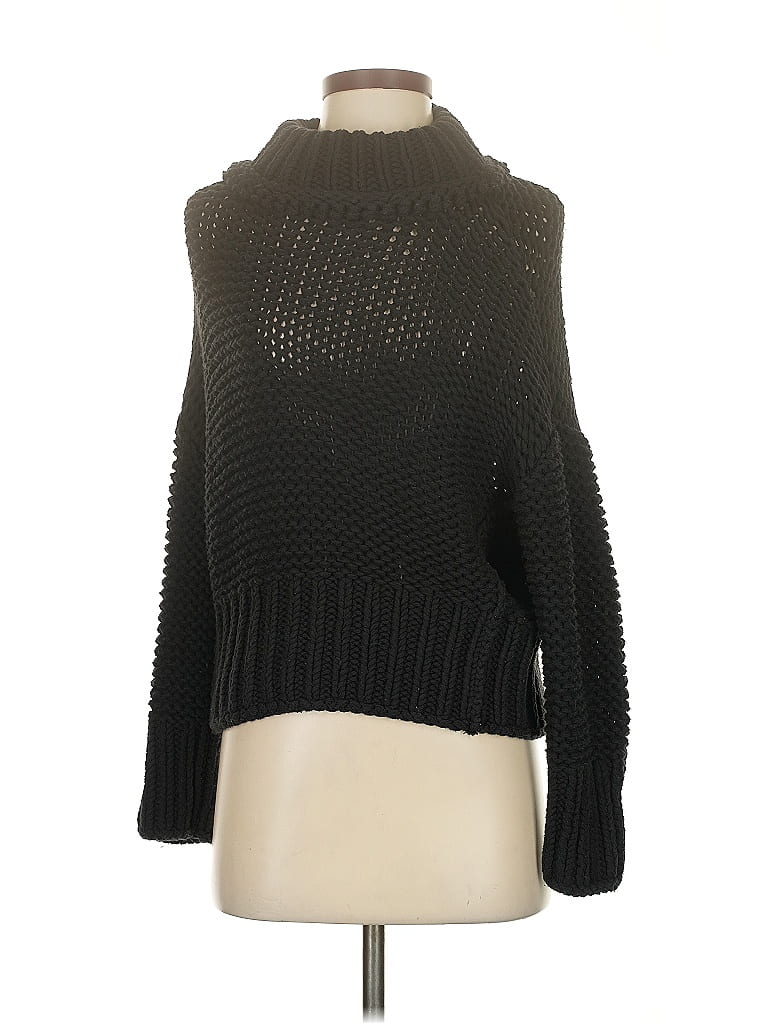 Pre-owned Free People Turtleneck Sweater In Black