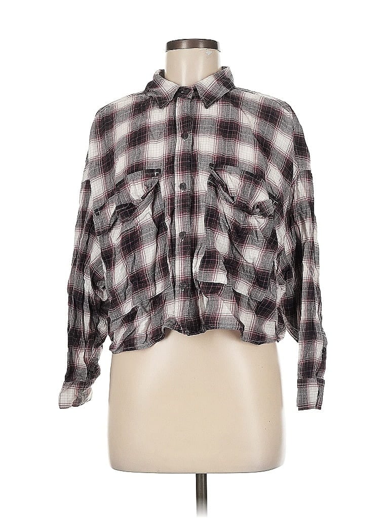 ABERCROMBIE & FITCH Pre-owned Long Sleeve Button Down Shirt In Burgundy