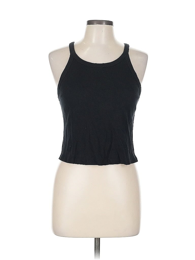 Pre-owned Open Edit Tank Top Black Halter Neckline Tops