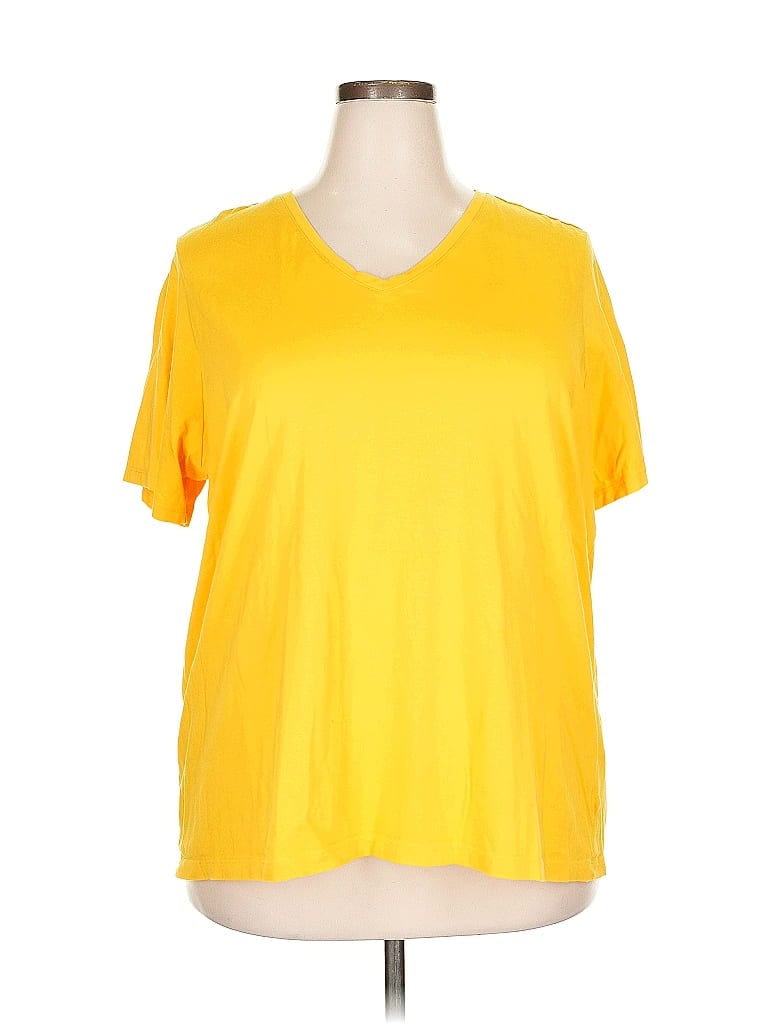 Pre-owned Lands' End Short Sleeve T-shirt In Yellow