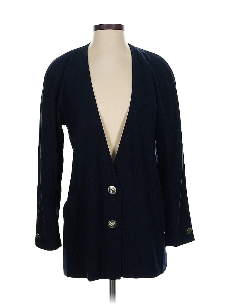 Pre-owned Escada By Margaretha Ley Wool Blazer Jacket In Blue