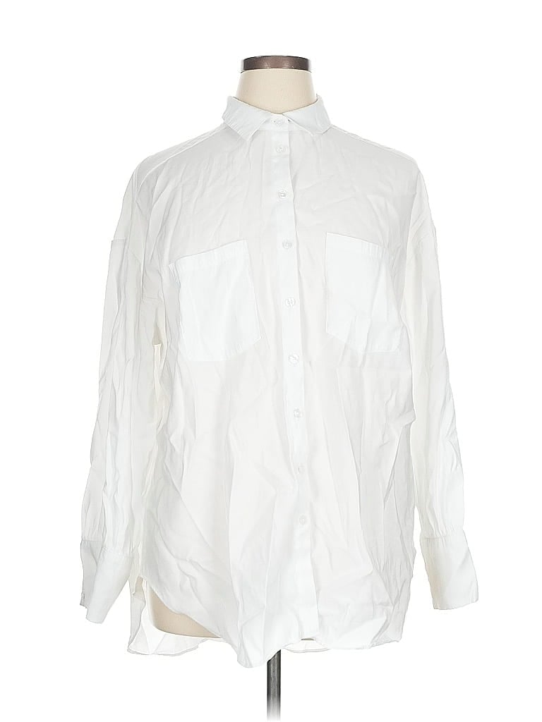 Click to view more detailed imagery on our partner's website Pre-owned City Chic Long Sleeve Button Down Shirt In White