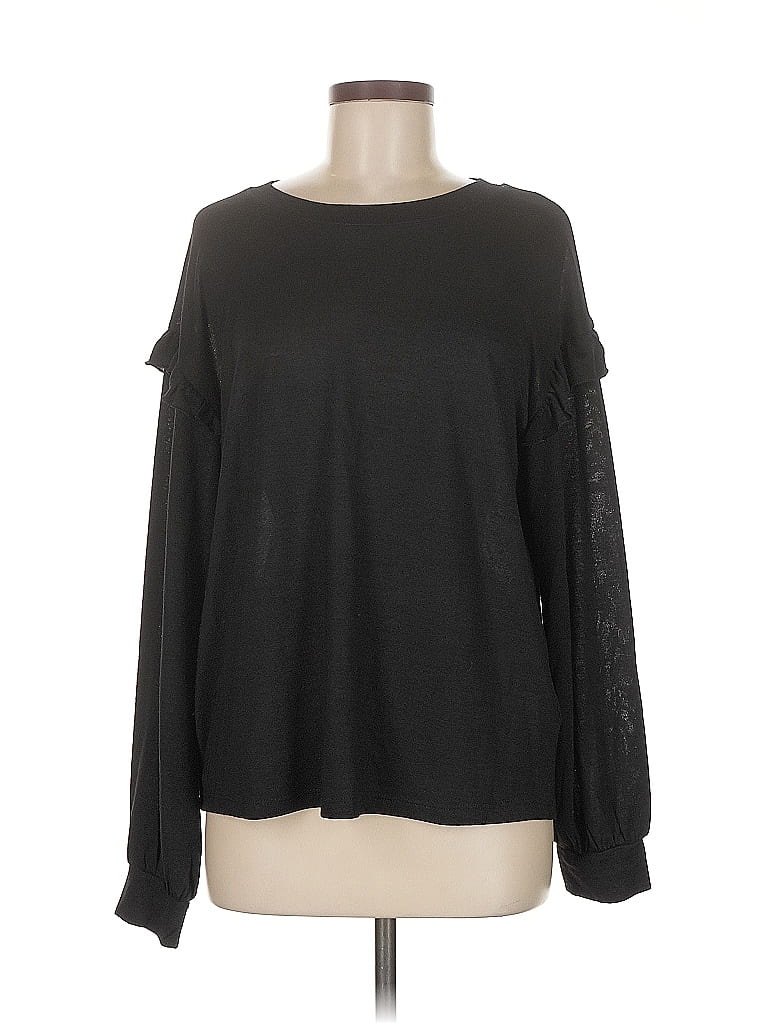 Click to view more detailed imagery on our partner's website Pre-owned Gap Long Sleeve Top Black Cold Shoulder Neckline Tops