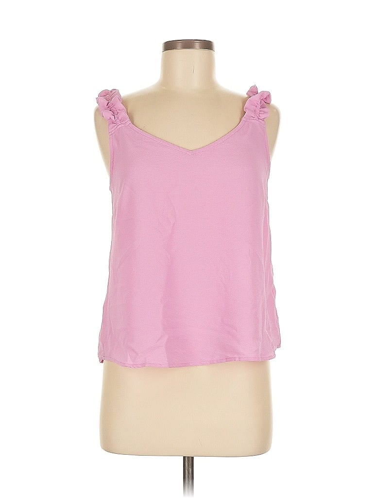 Click to view more detailed imagery on our partner's website Pre-owned Blu Pepper Tank Top Pink Ruffles Neckline Tops