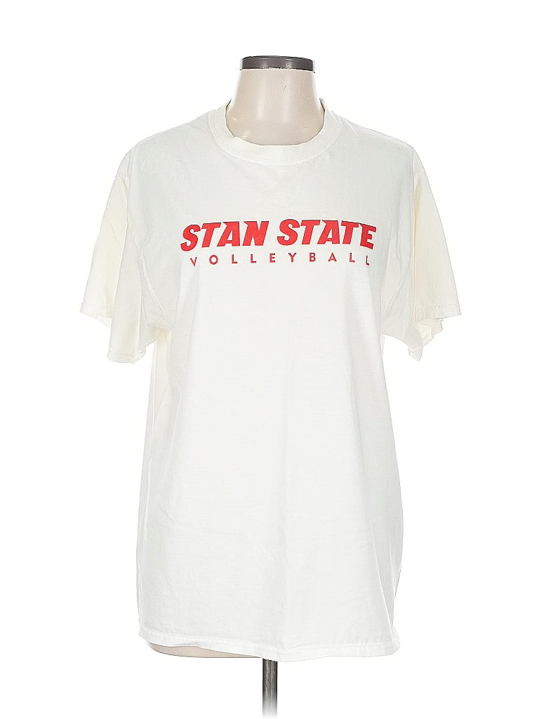 Pre-owned Port & Company Short Sleeve T-shirt In White