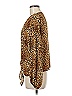 Blue Rain 100% Polyester Animal Print Brown Long Sleeve Blouse Size M - photo 5