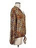 Blue Rain 100% Polyester Animal Print Brown Long Sleeve Blouse Size M - photo 4