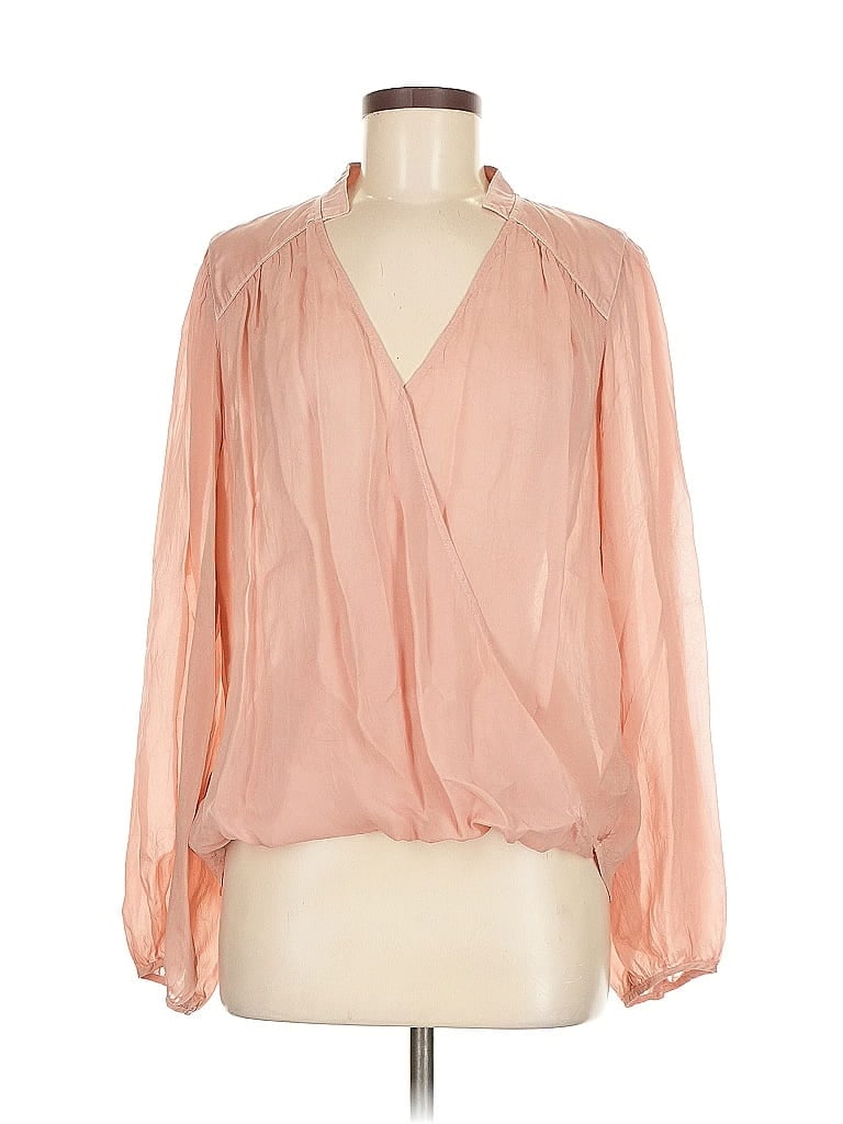 Pre-owned Maven West Long Sleeve Blouse In Pink