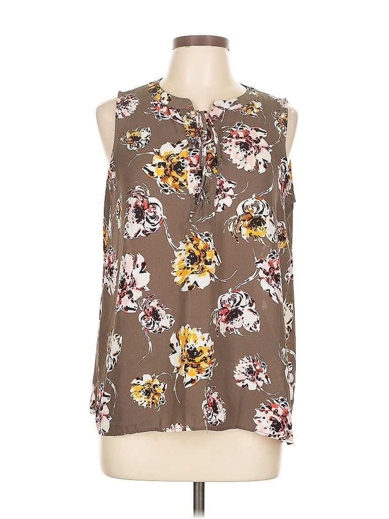 Pre-owned Apt. 9 Sleeveless Blouse In Brown