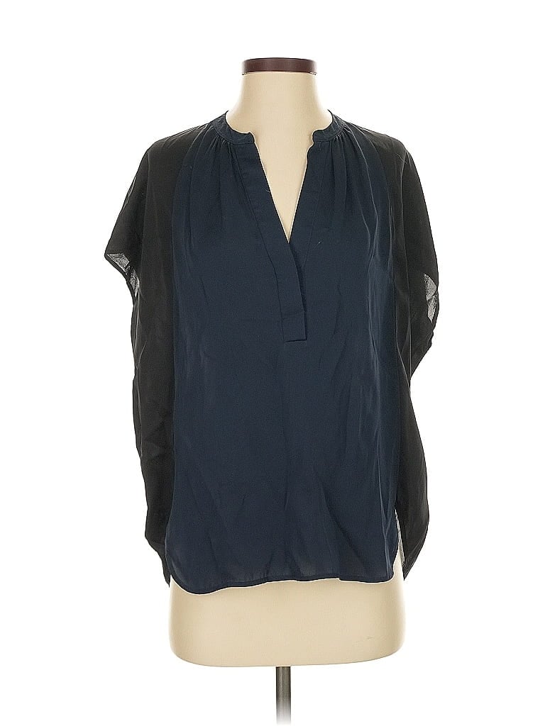 Pre-owned Vince Short Sleeve Blouse In Blue