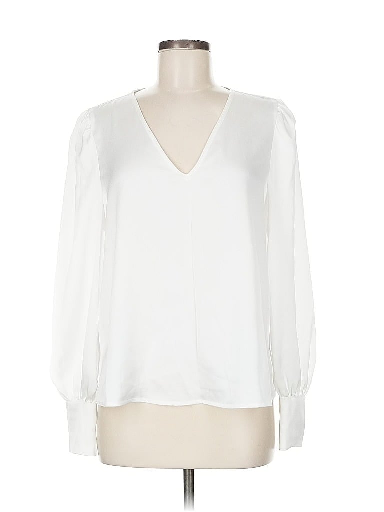 Pre-owned Alex Marie Long Sleeve Blouse In White