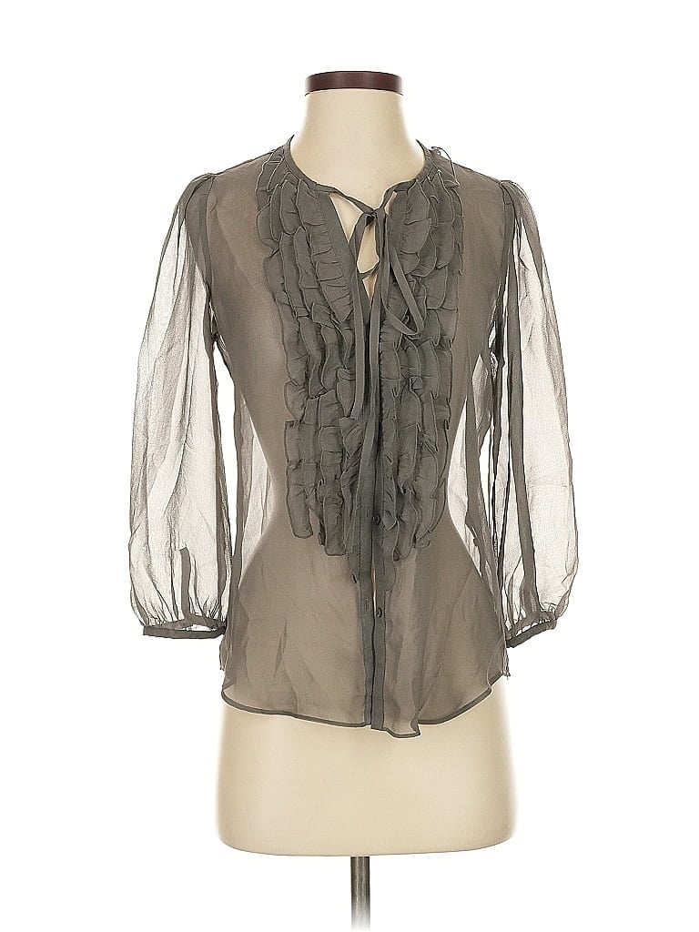 GAP Pre-owned 3/4 Sleeve Blouse In Gray