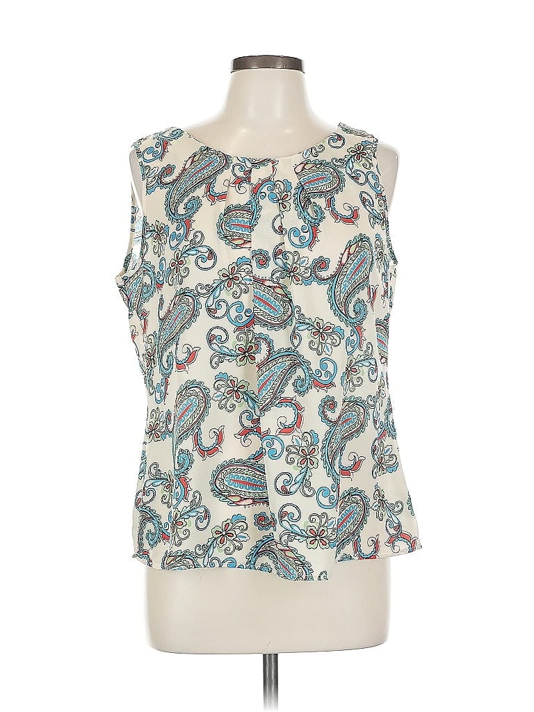 Pre-owned Notations Sleeveless Blouse In Blue