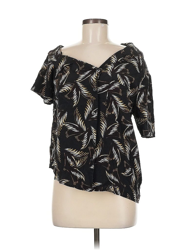 Click to view more detailed imagery on our partner's website Pre-owned A.l.c Short Sleeve Silk Top Black One Shoulder Neckline Tops