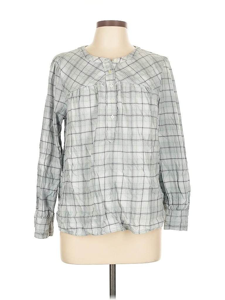 Pre-owned Ann Taylor Loft Long Sleeve Blouse In Green