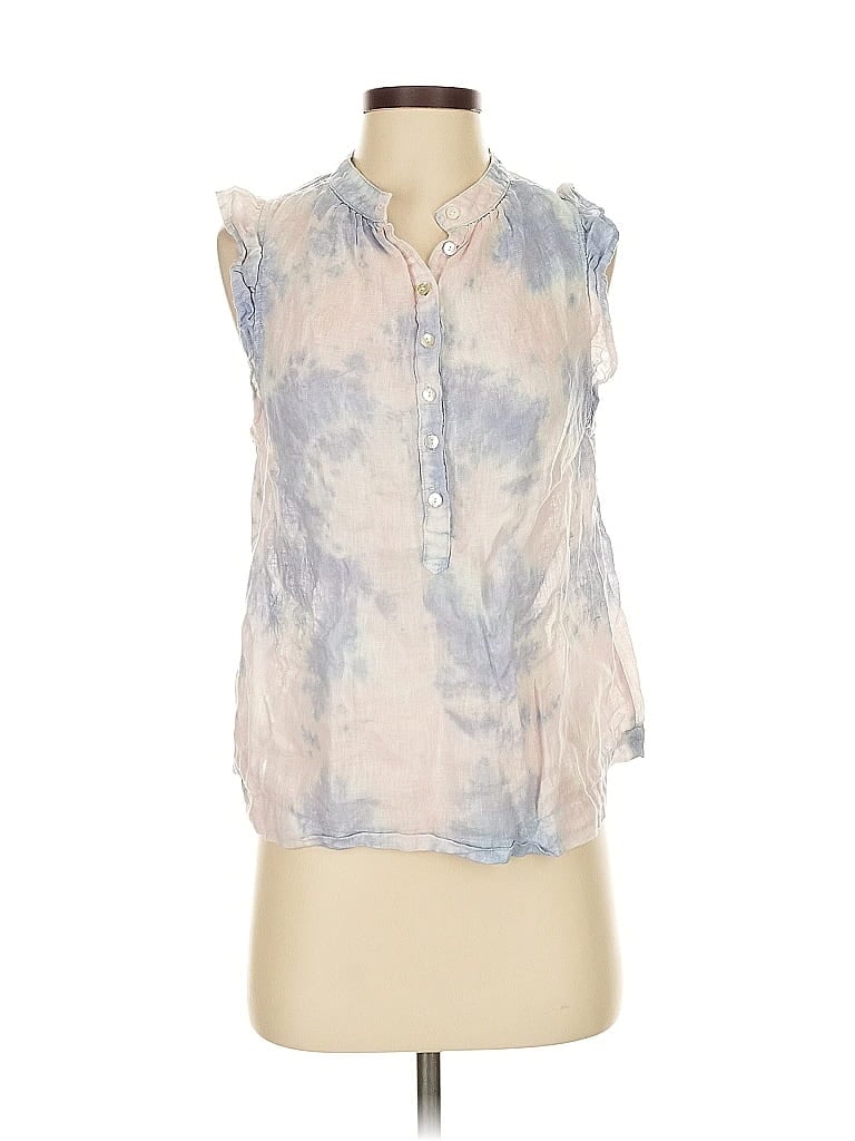 Pre-owned Cloth & Stone X Anthropologie Sleeveless Button Down Shirt In Blue