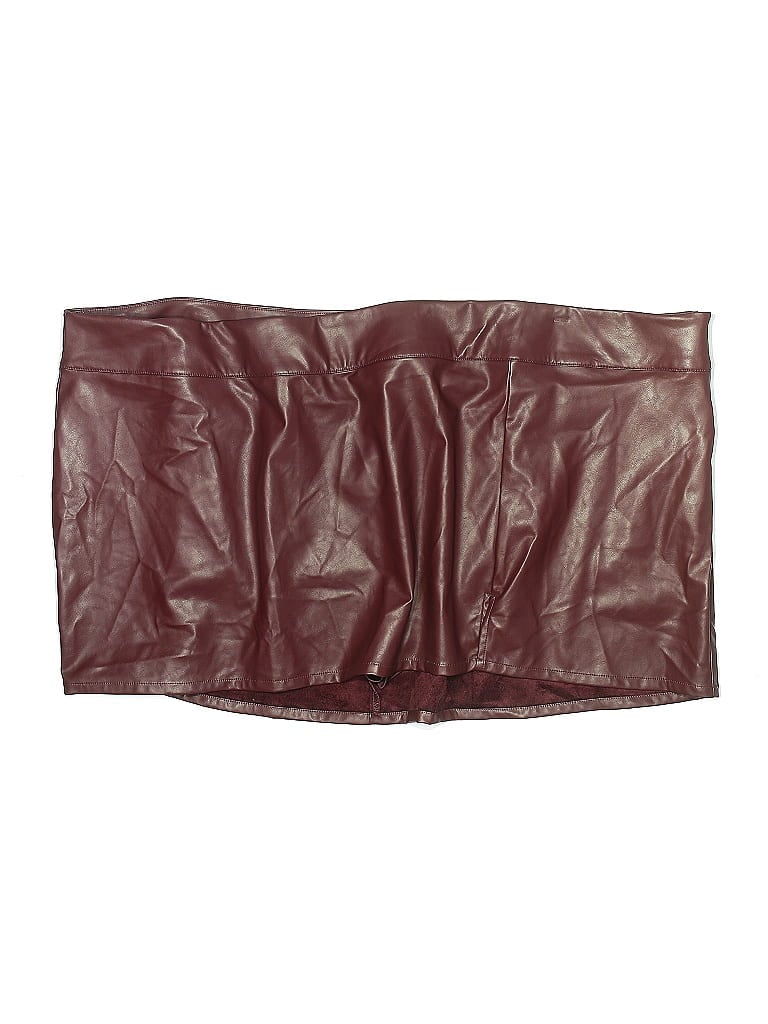 Wild Fable Faux Leather Skirt In Burgundy